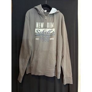 Men's Blue 84 Schells Brewery Zip Up Hooded Sweatshirt Size 2X